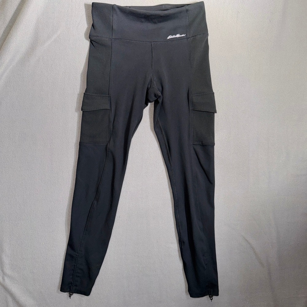 Eddie Bauer Medium Black Cargo Pocket High Rise Leggings Hiking Gorpcore Trail